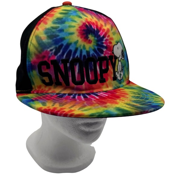 Peanuts Snoopy Hat Cap‎ Cedar Fair Tie-Dye Adjustable Snapback OSFM Youth Size - Picture 1 of 8